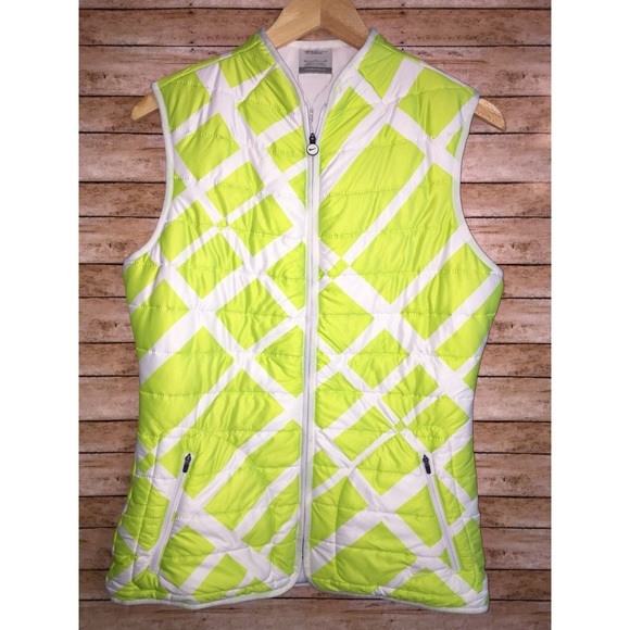 Nike Jackets & Coats | Nike Golf Puffer Vest Neon Greenwhite Patterned | Poshmark